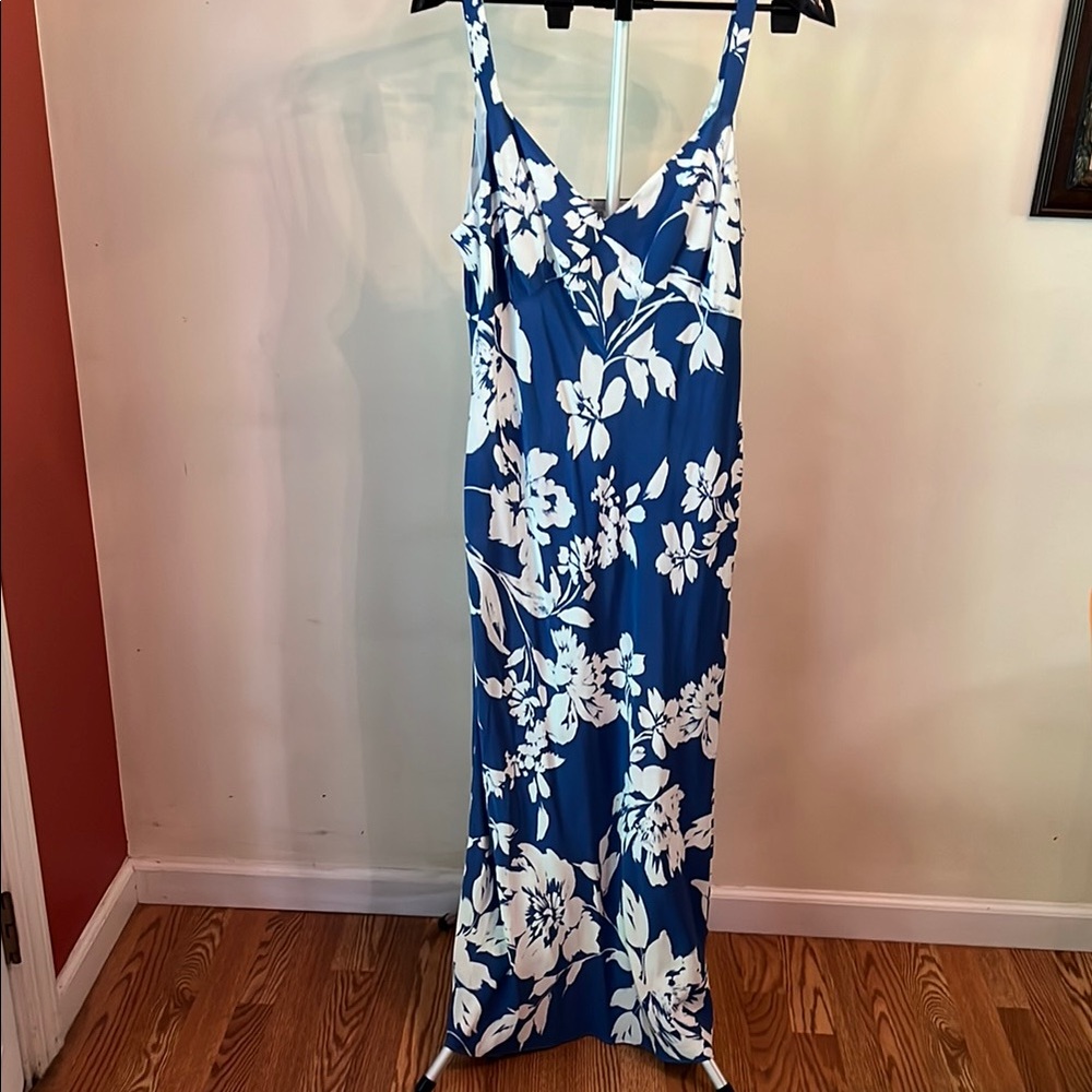 NWT Madewell Blue and White Spaghetti Strap Maxi Sundress